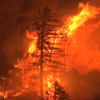 Nighttime photo of a wildfire